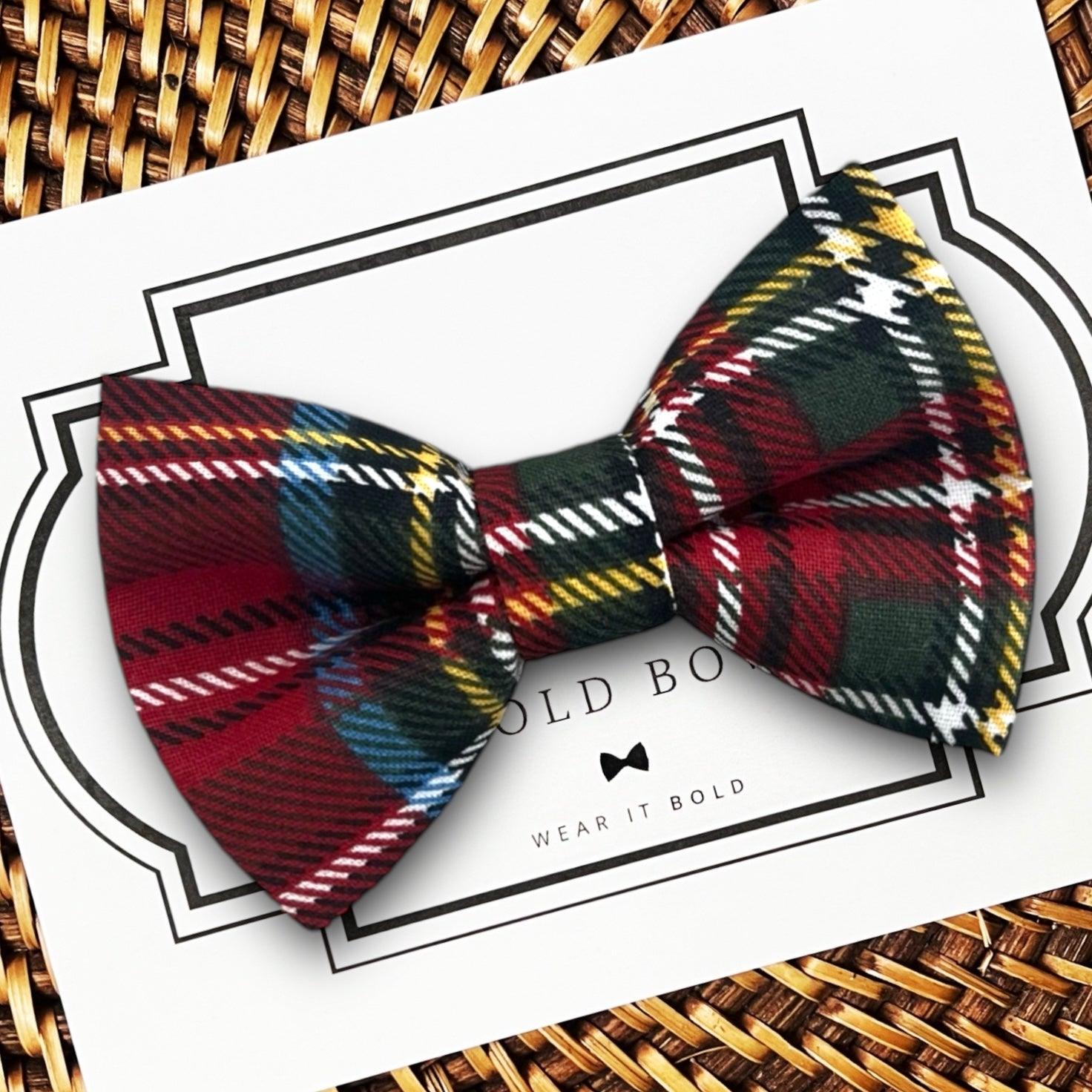 Red Tartan Plaid Dog Bow Tie for Dog Collar or Cat Collar