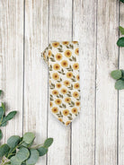 Yellow sunflower men’s tie for wedding.
