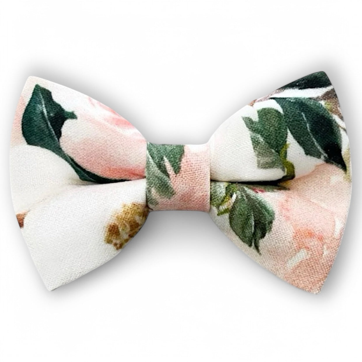 Blush and white floral bow tie