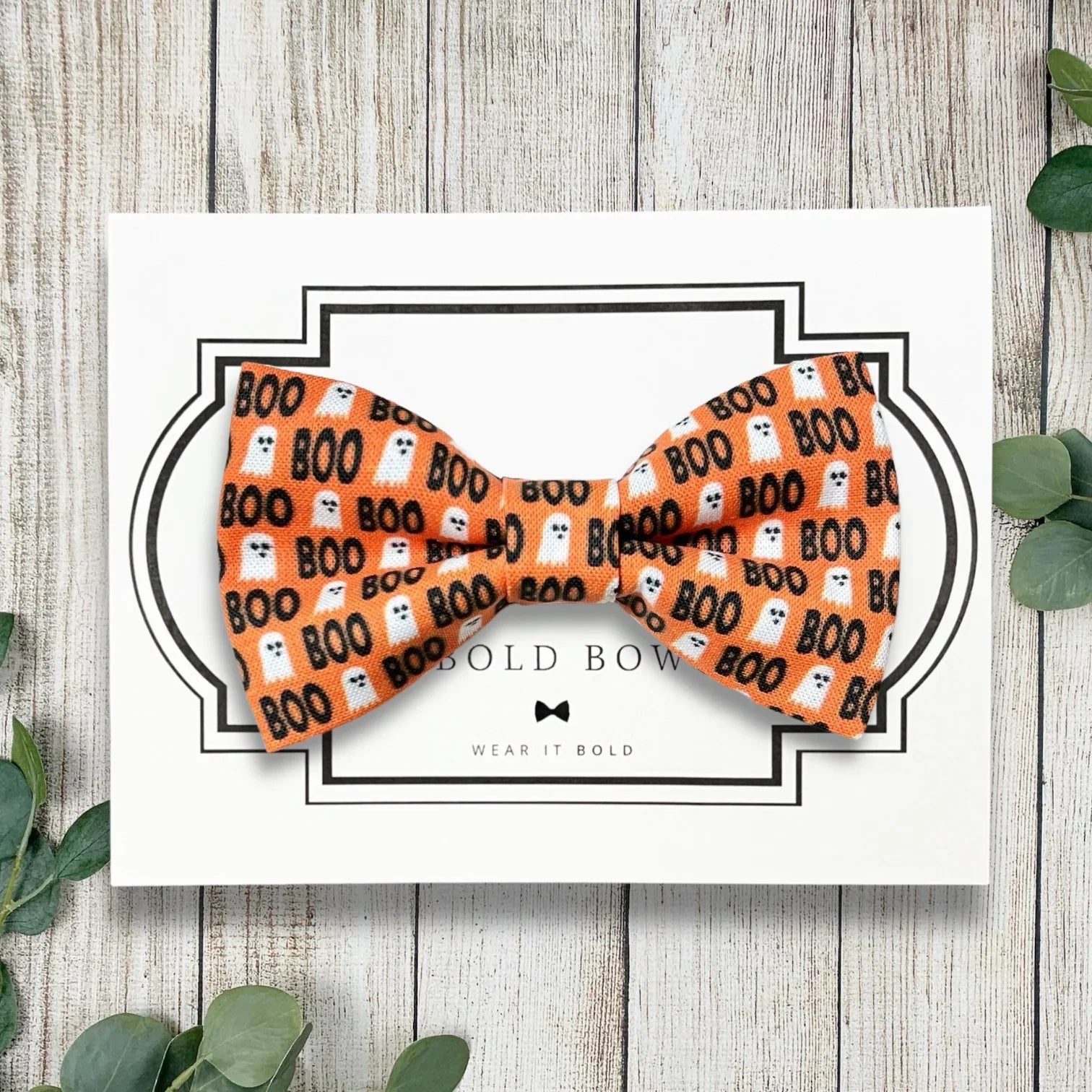Halloween dog bow ties in orange.