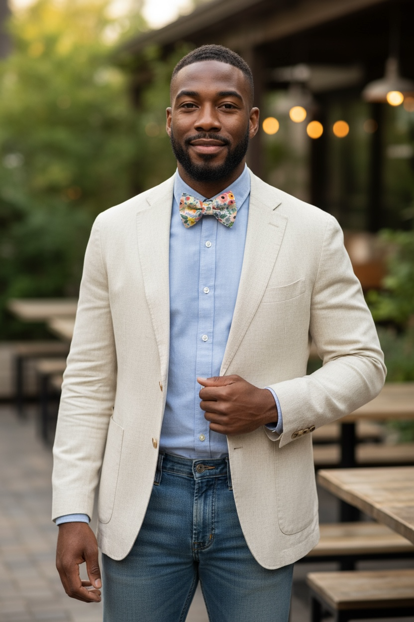Floral Bow Tie- Wonderland Garden for groomsmen and ring nearer.