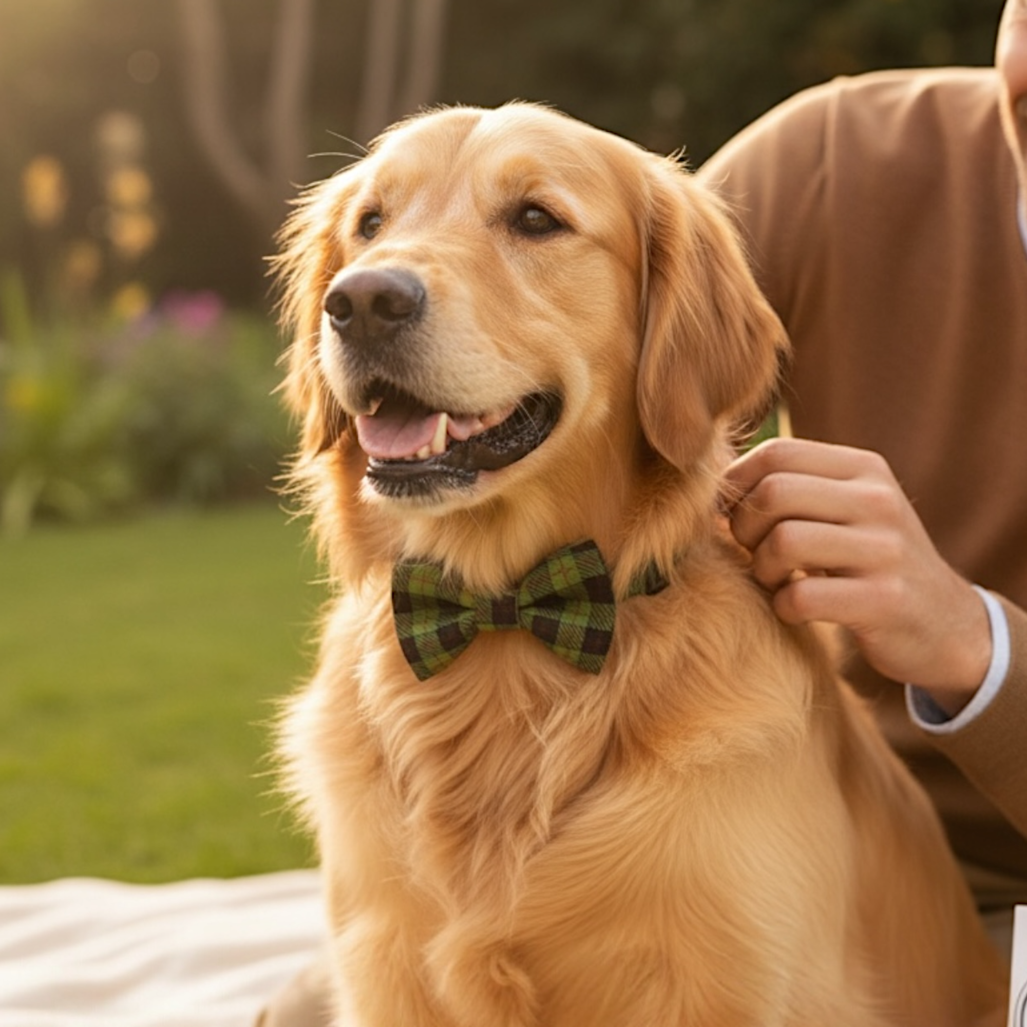 Green & Black Plaid Dog Bow Tie or Cat Bow Tie — for Pet Collar Accessory