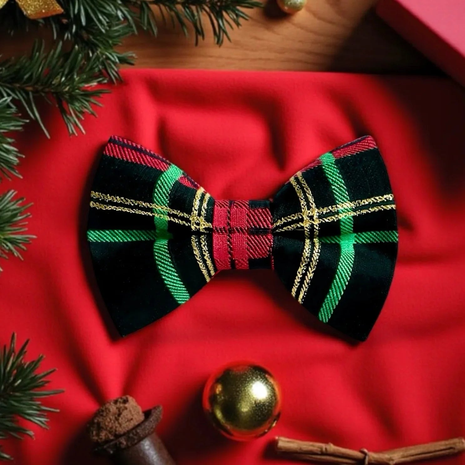 Christmas bow tie in plaid