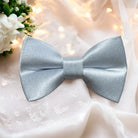 Cinderella Blue Bow Tie in Satin for weddings, groomsmen and ring bearers surrounded outfits.