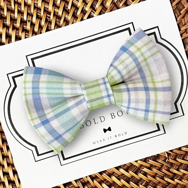 Purple Plaid Dog bow tie or Cat bow tie for pet bowtie collar.