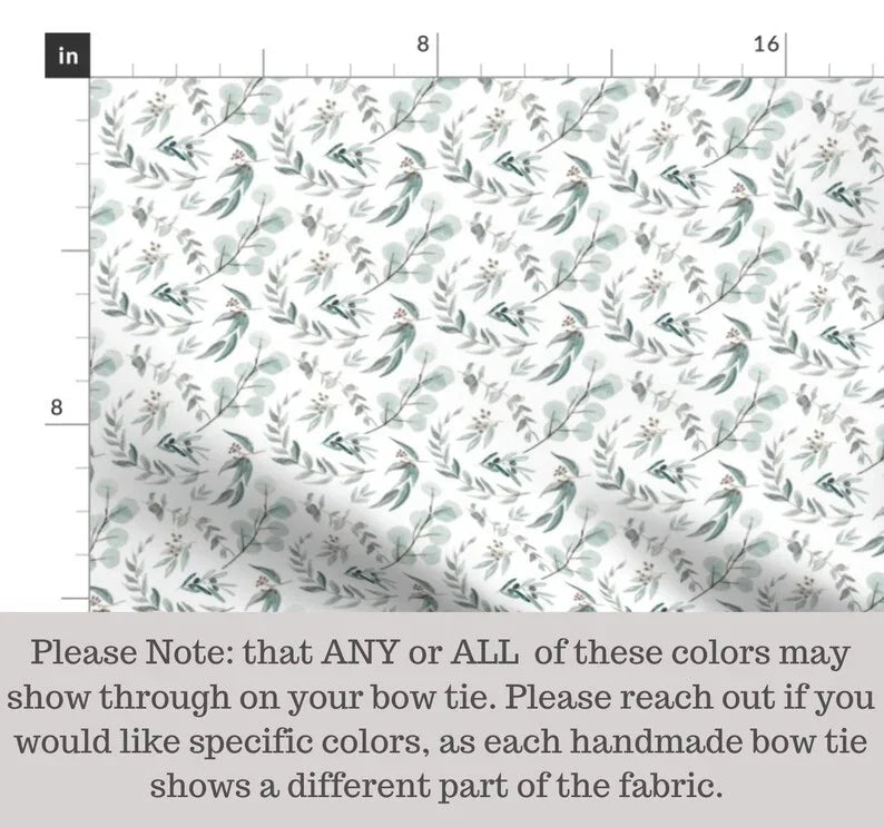 Floral sage fabric swatch showing leafy pattern with a note about color variations.