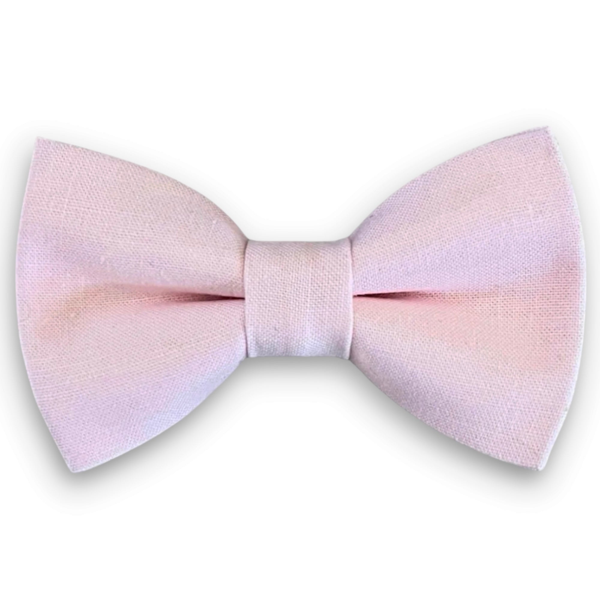Light pink bow tie on a white background