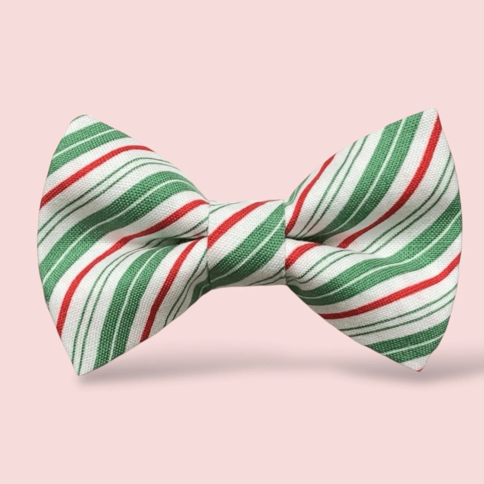 Christmas hair bow for girls in red and green candy cane stripes