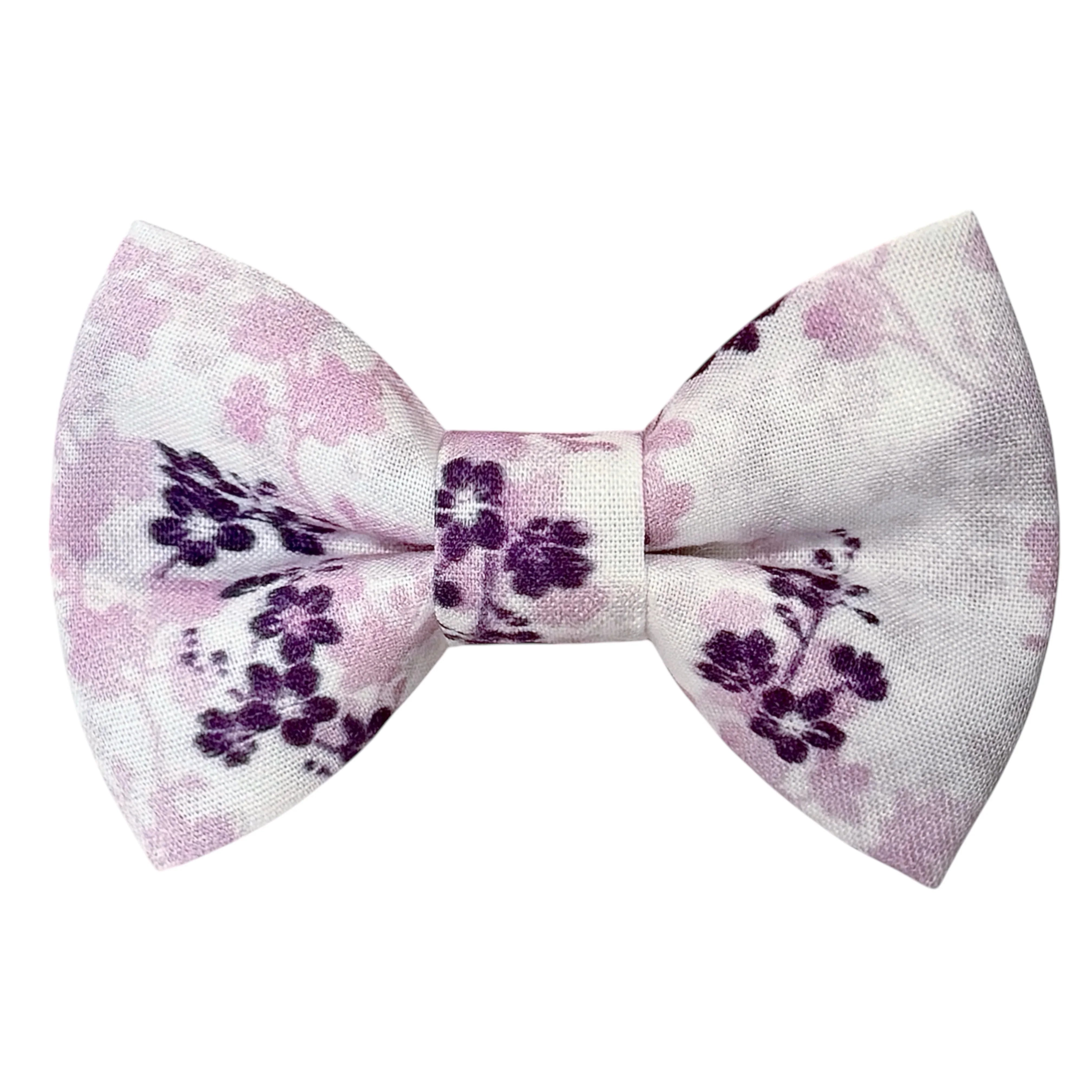 Purple floral bow tie for men, weddings and groomsmen, on a white background
