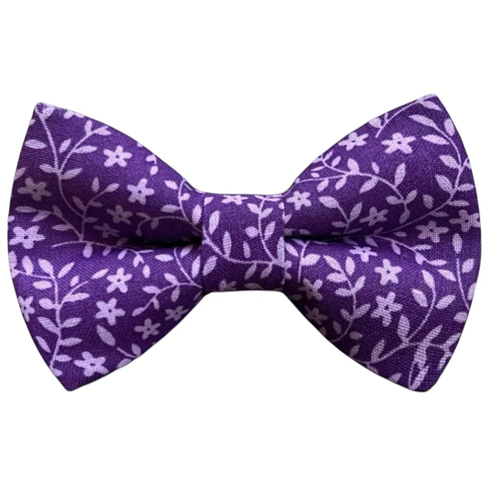 Purple floral bow tie for groomsmen, wedding and ring bearers.