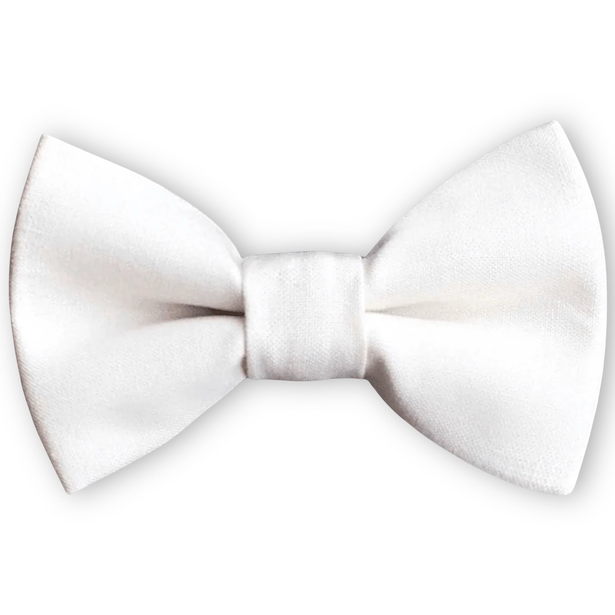 White Bow Tie in cotton for weddings, groomsmen and ring bearers surrounded outfits.