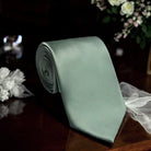 Sage green necktie for men’s tie for wedding.