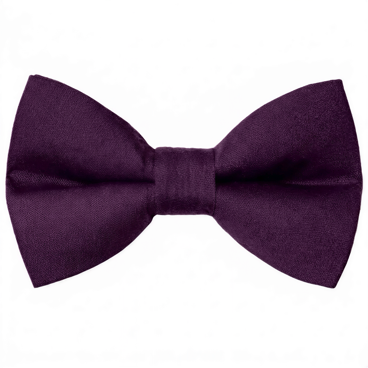 Men's pre-tied dark purple bow tie in a deep plum color.