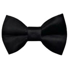 Satin black bow tie for weddings, groomsmen, and ring bearers.