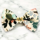 Ivory Floral Bow Tie- Made with Rifle Paper Co fabric, Mens Wedding Bowtie for groomsmen, ring bearers and groom.