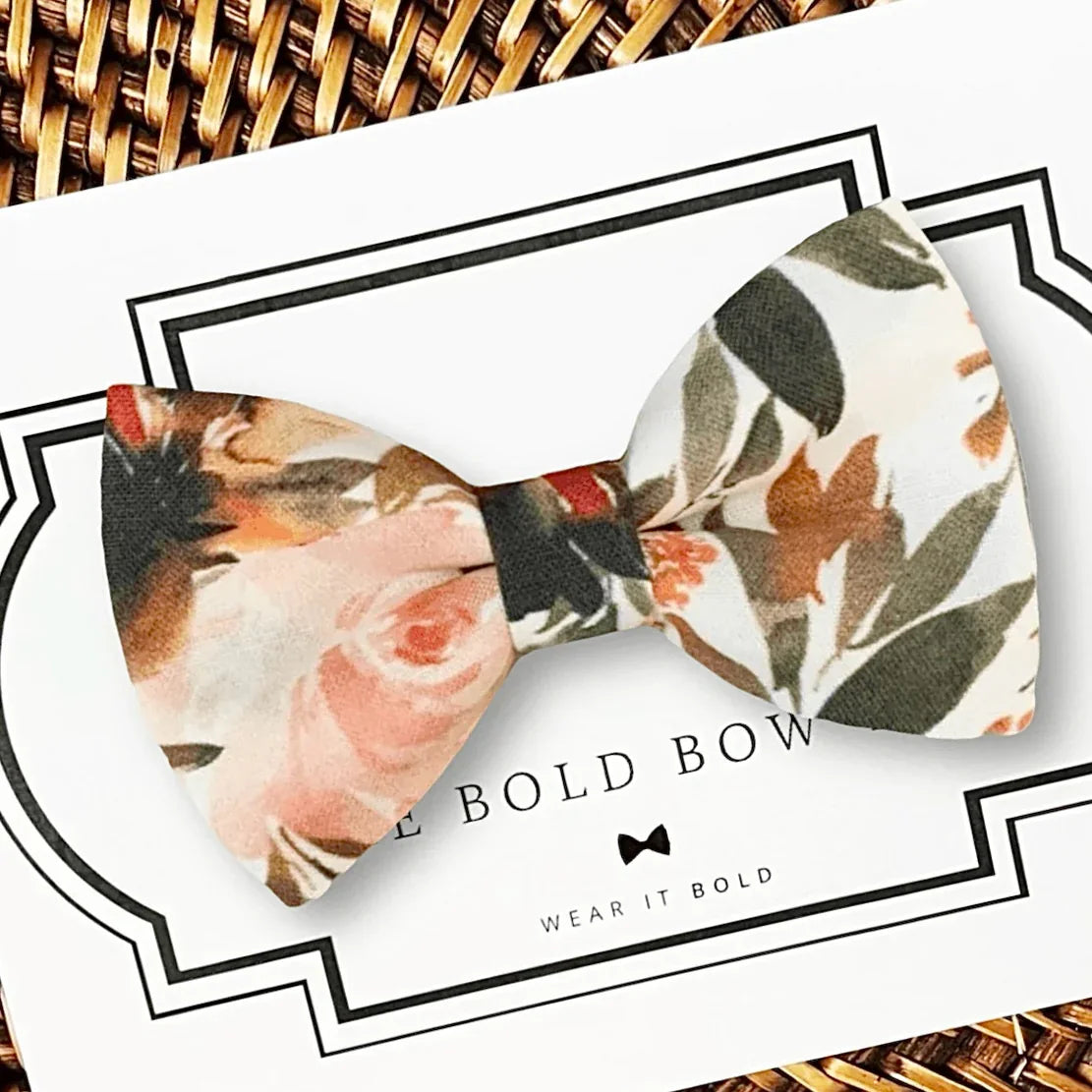 Autumn Floral Dog bow tie or Cat bow tie for pet bowtie collar for wedding.