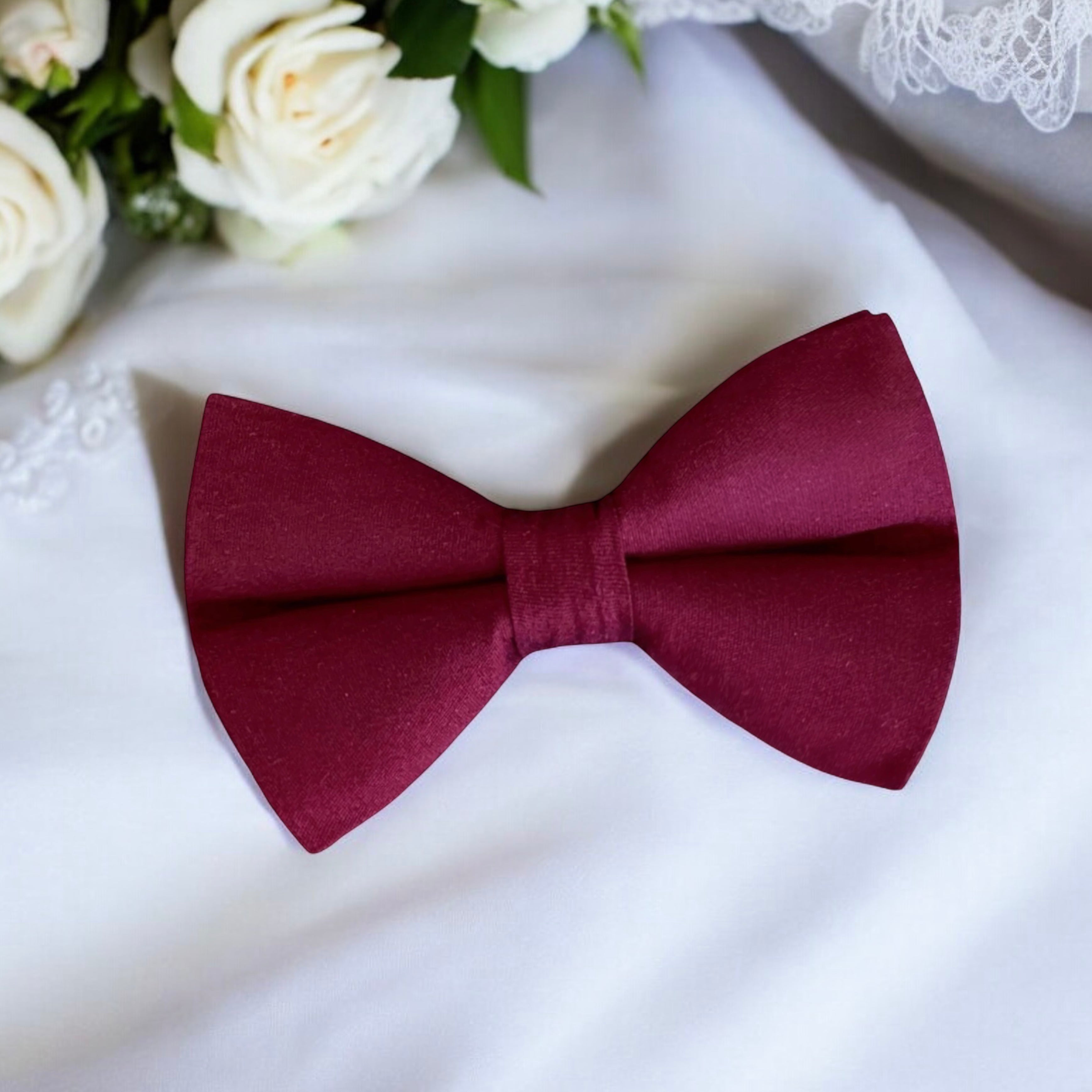 Burgundy bow tie for groomsmen, ring bearers outfit, weddings and Christmas.