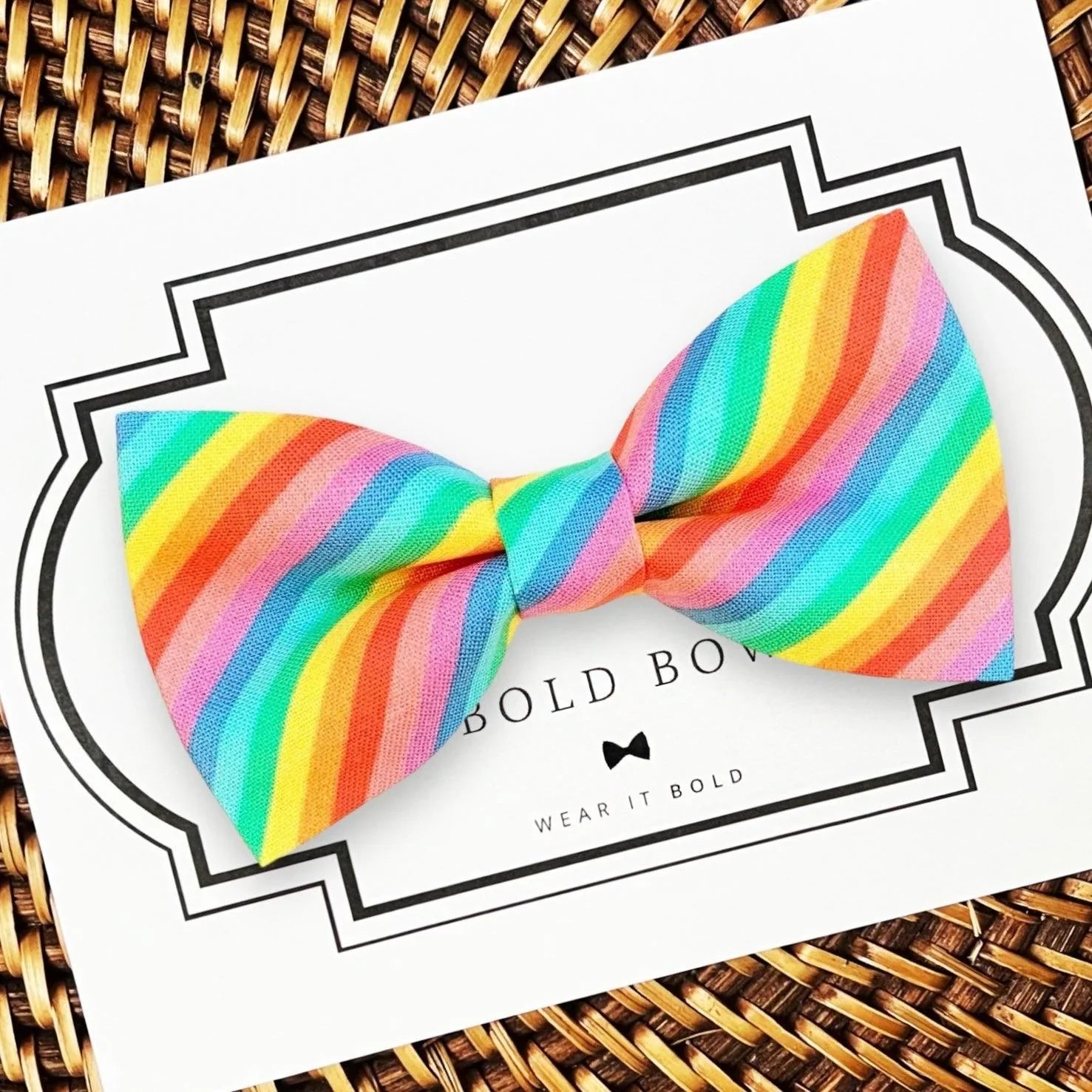 Rainbow Dog bow tie or Cat bow tie for pet bowtie collar.