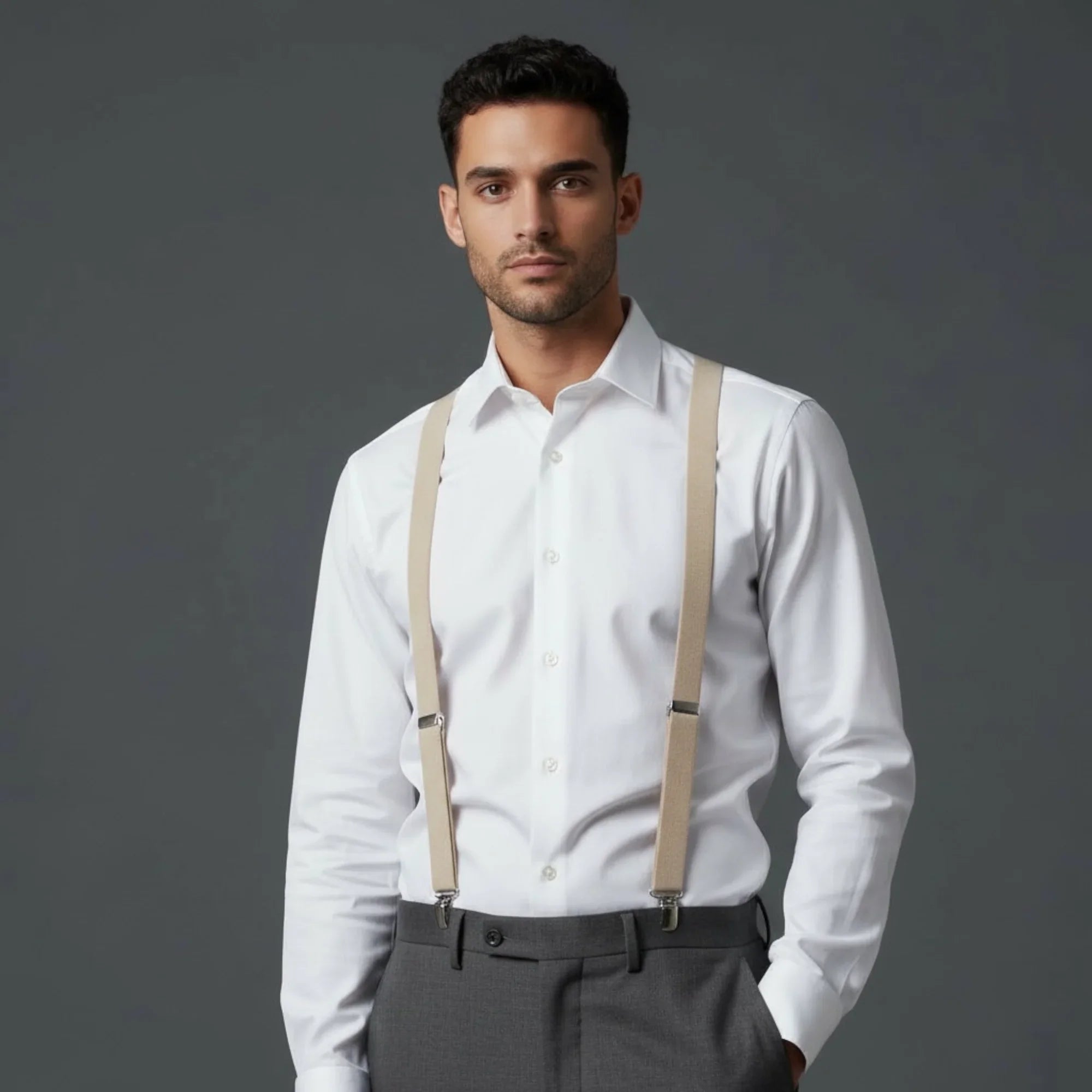 Sizes: Small: 6 months to 6 years, suspender length 18 inches to 29 inches Medium: 7 years to 12 years, suspender length 25 1/2 inches to 40 inches Adult: 13 years and up, suspender length is 25 1/2 inches to 40 inches Big and Tall: Adults over 6 feet tall, suspender length is 31 inches to 53 inches