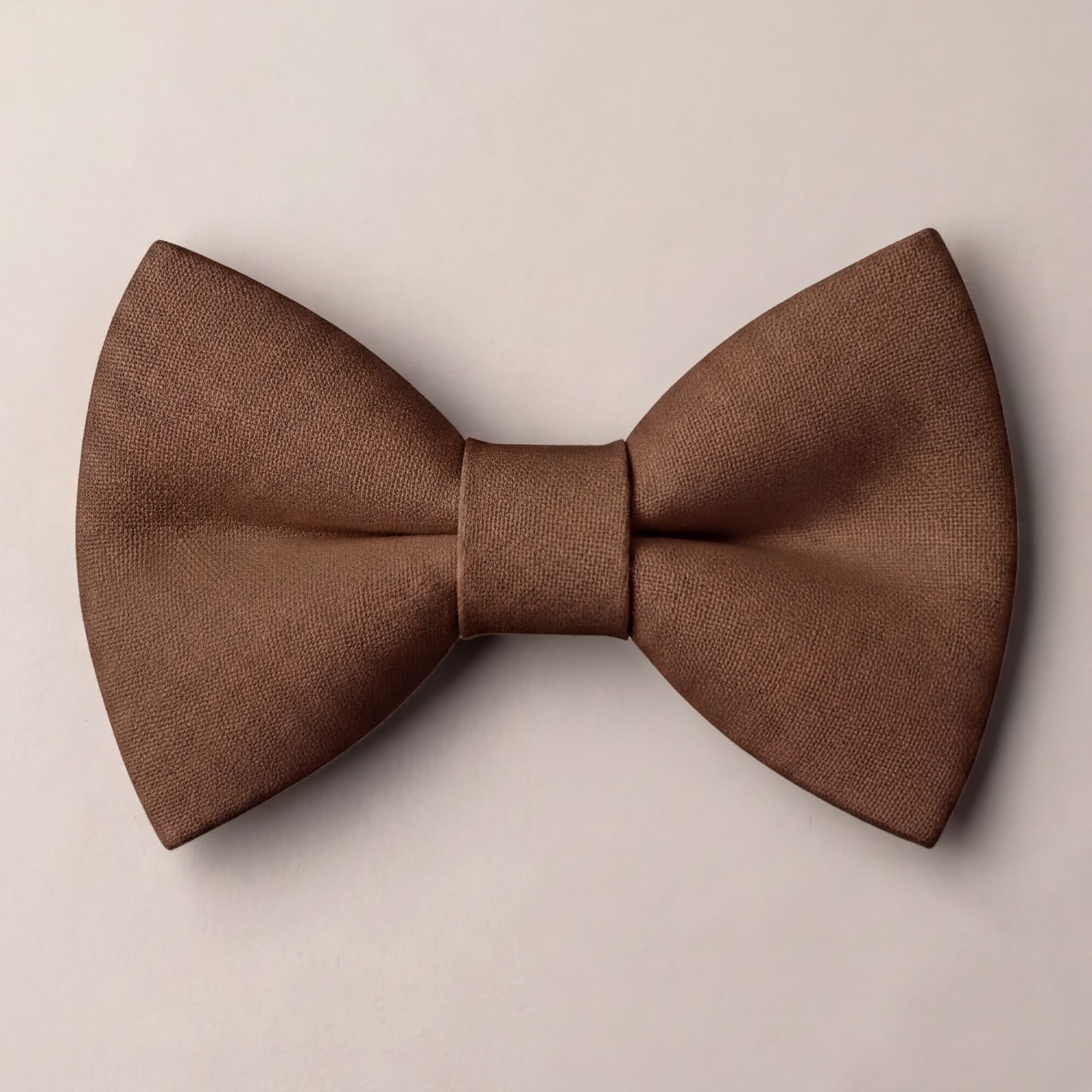 Solid chocolate brown formal groomsmen bow tie isolated on a white background
