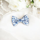 French Blue and White Floral Men’s Bow Tie