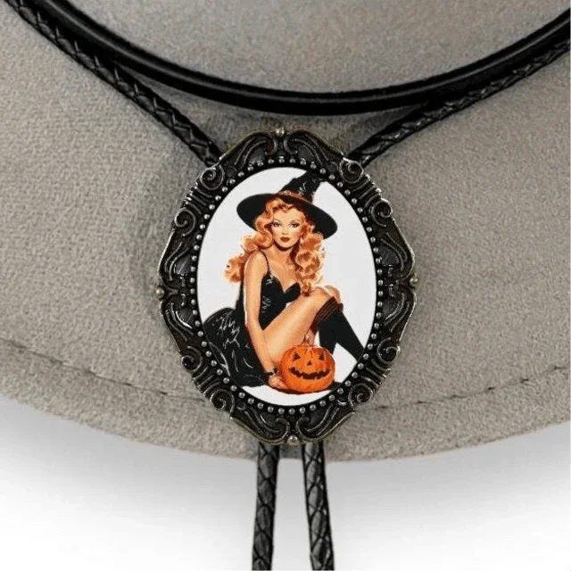Halloween Witch Bolo tie for men groomsmen and wedding.