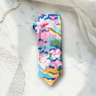 Blue pink and yellow men’s tie for wedding.