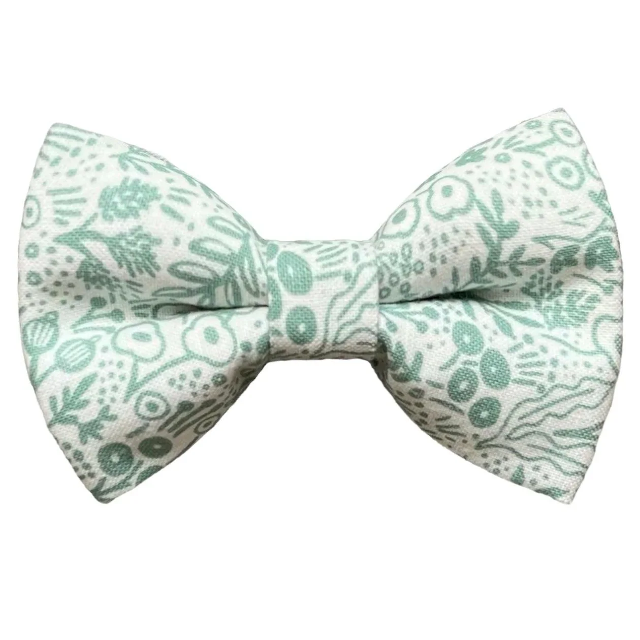Green floral bow tie for men, weddings and groomsmen, on a white background