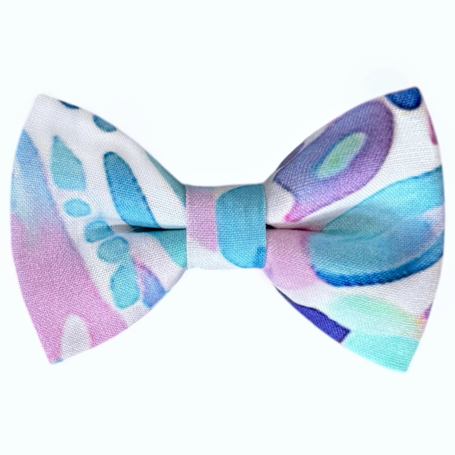 Watercolor bow tie in blue and purple for groomsmen and ring bearer.