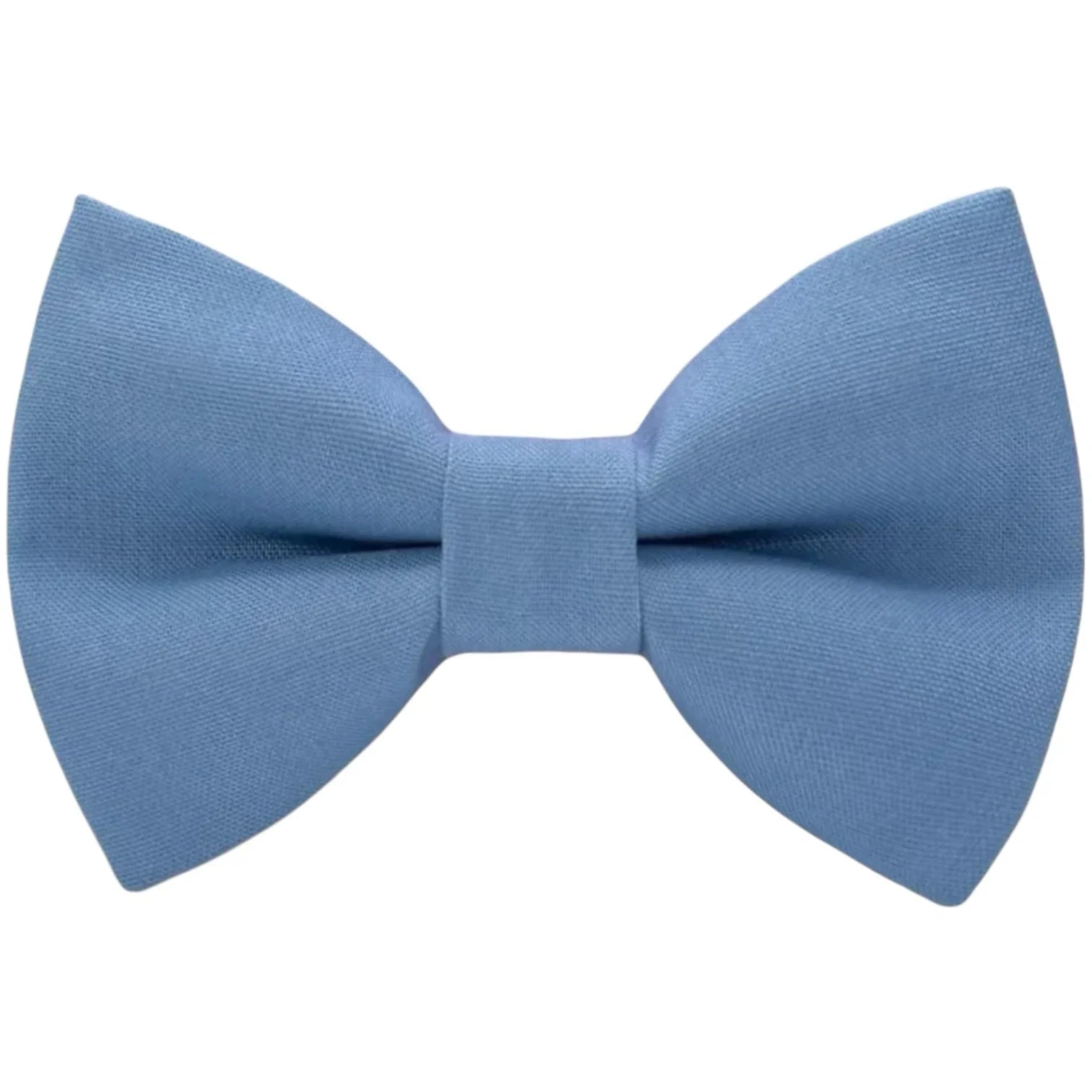 Dusty blue bow tie for men, weddings and groomsmen, on a white background