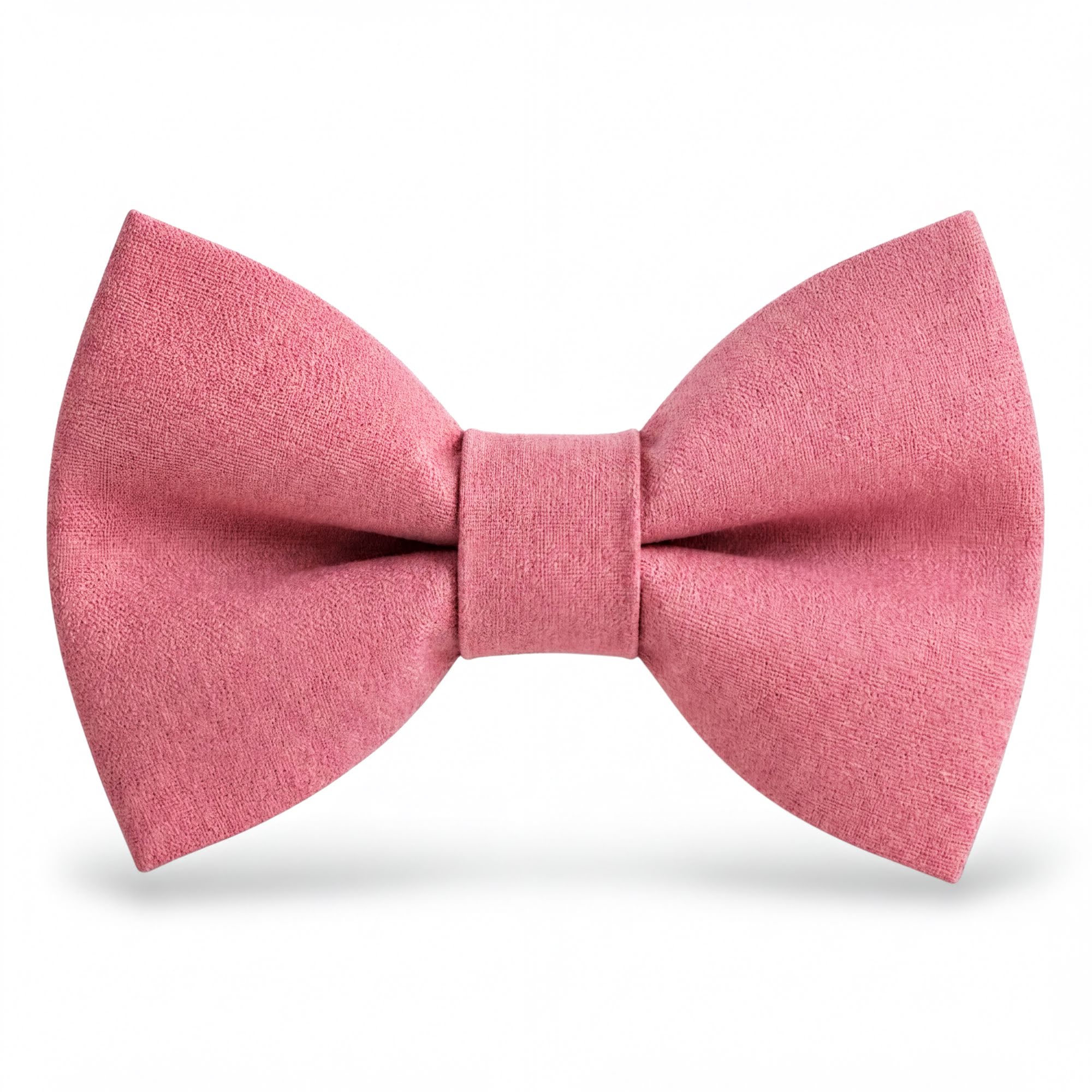 Size chart for pre-tied bow ties from The Bold Bow Tie detailing measurements across three sizes. Small is 3.5 inches wide and recommended for ages 6 months to 5 years. Medium is 4 inches wide and recommended for ages 6 to 12 years. Large is 4.5 inches wide and recommended for ages 13 years and up. Visual icons illustrate the relative sizes with horizontal arrows showing that width is measured from wingtip to wingtip. Bottom text notes that all bow ties are pre-tied and ready to add to your outfit.