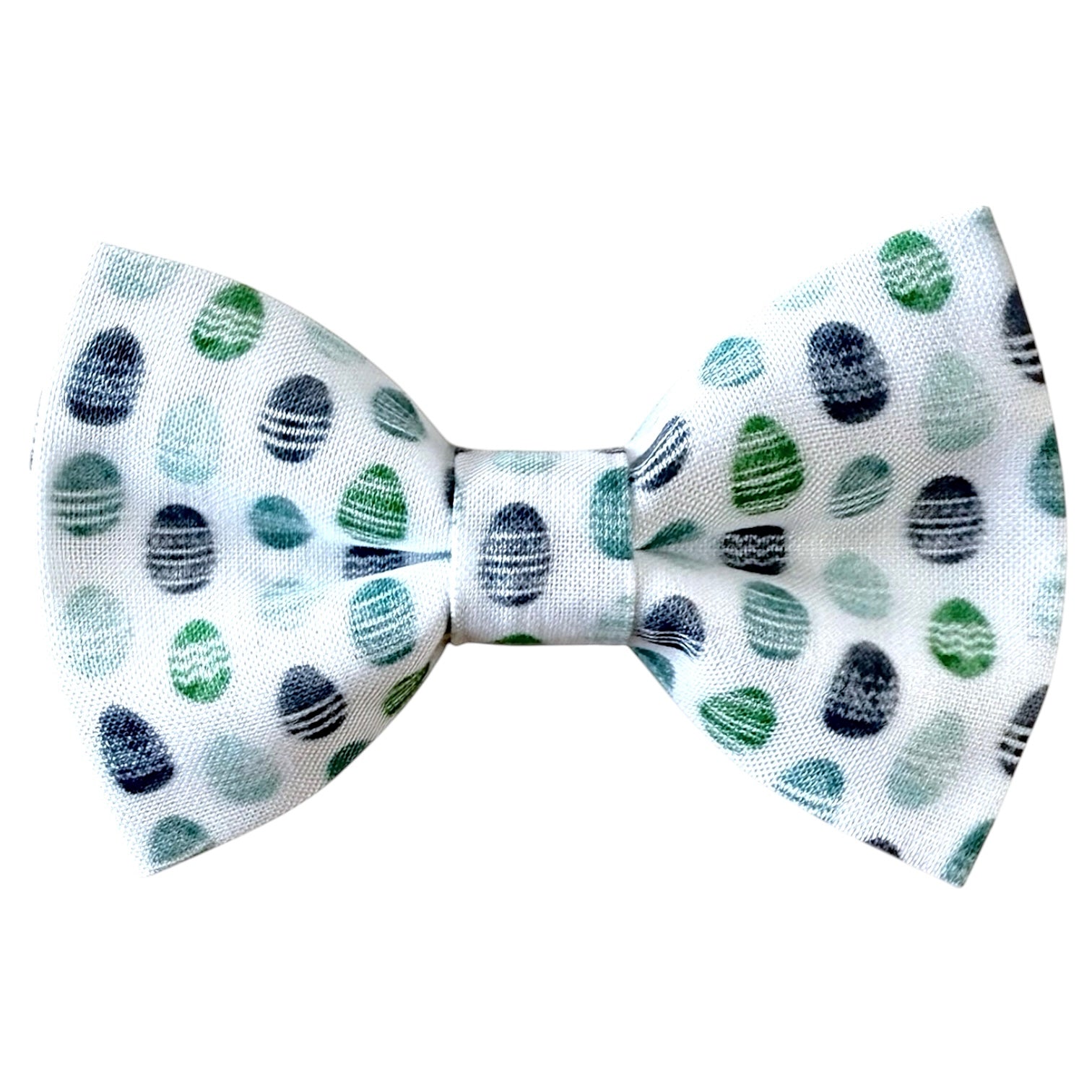 Easter Bow tie with green and blue pattern on a white background