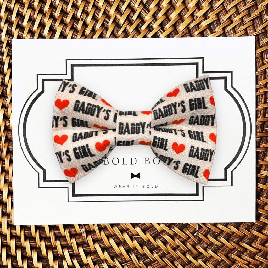 Daddy's Girl Valentine's Day Dog Bow Tie for Dog Collar and Cat Collar