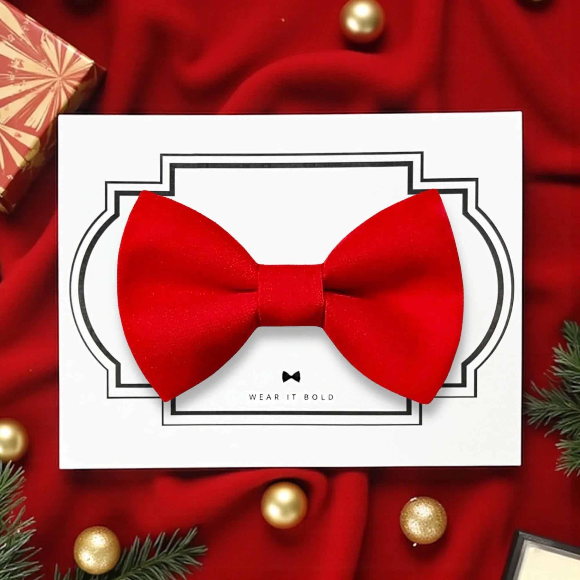 Christmas dog bow tie in red
