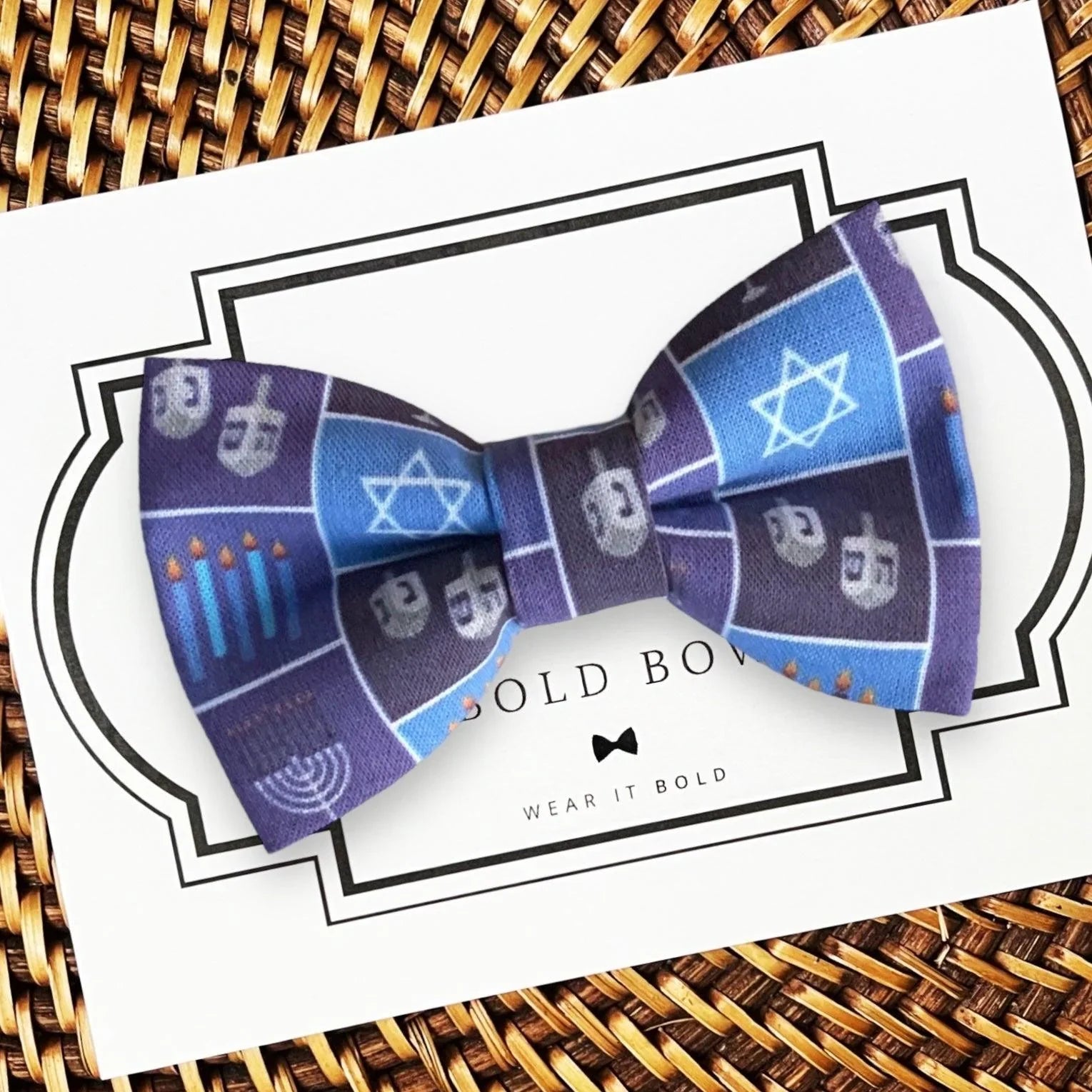 Hanukah Dog bow tie or Cat bow tie for pet bowtie collar.