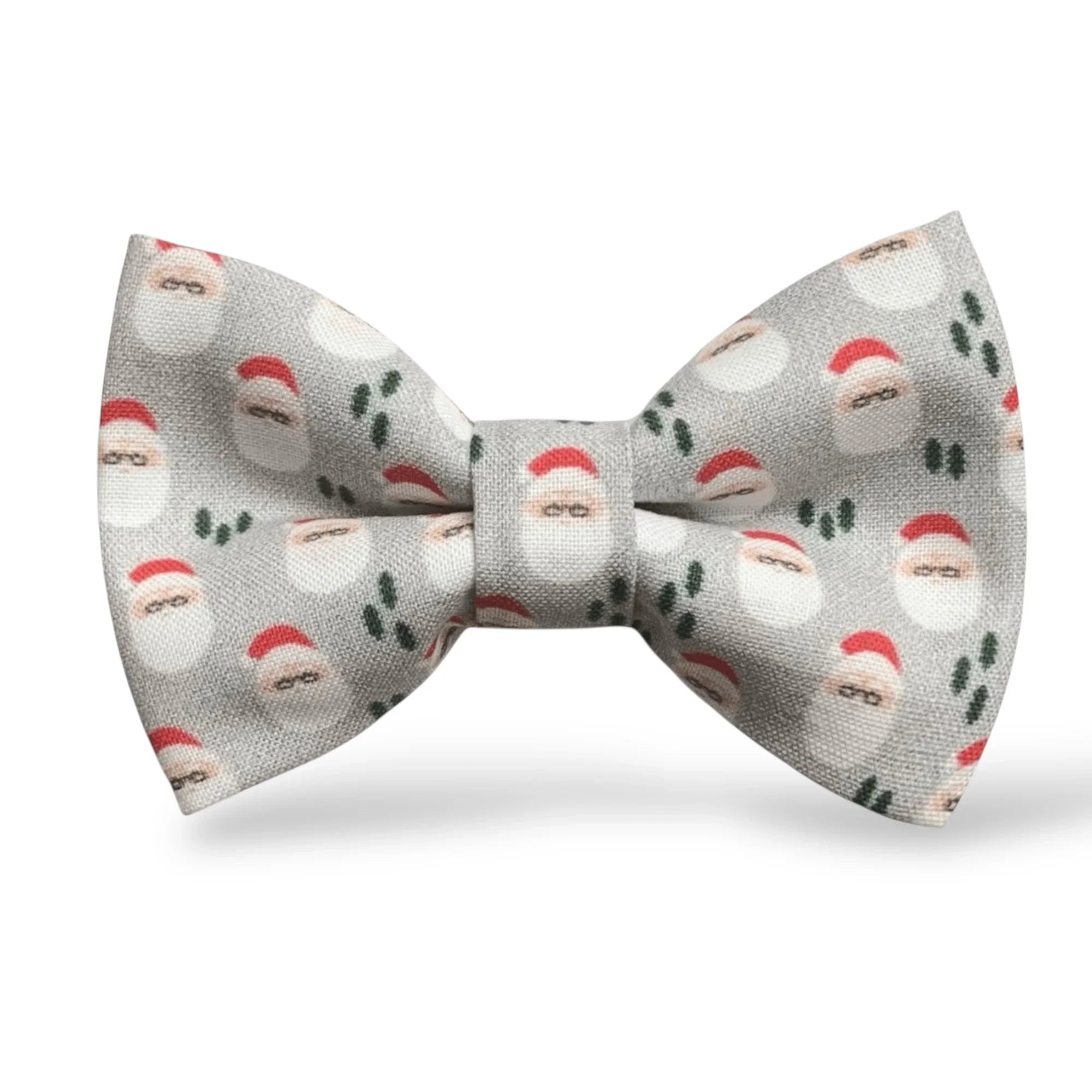 Bow tie with Santa Claus pattern on a gray background