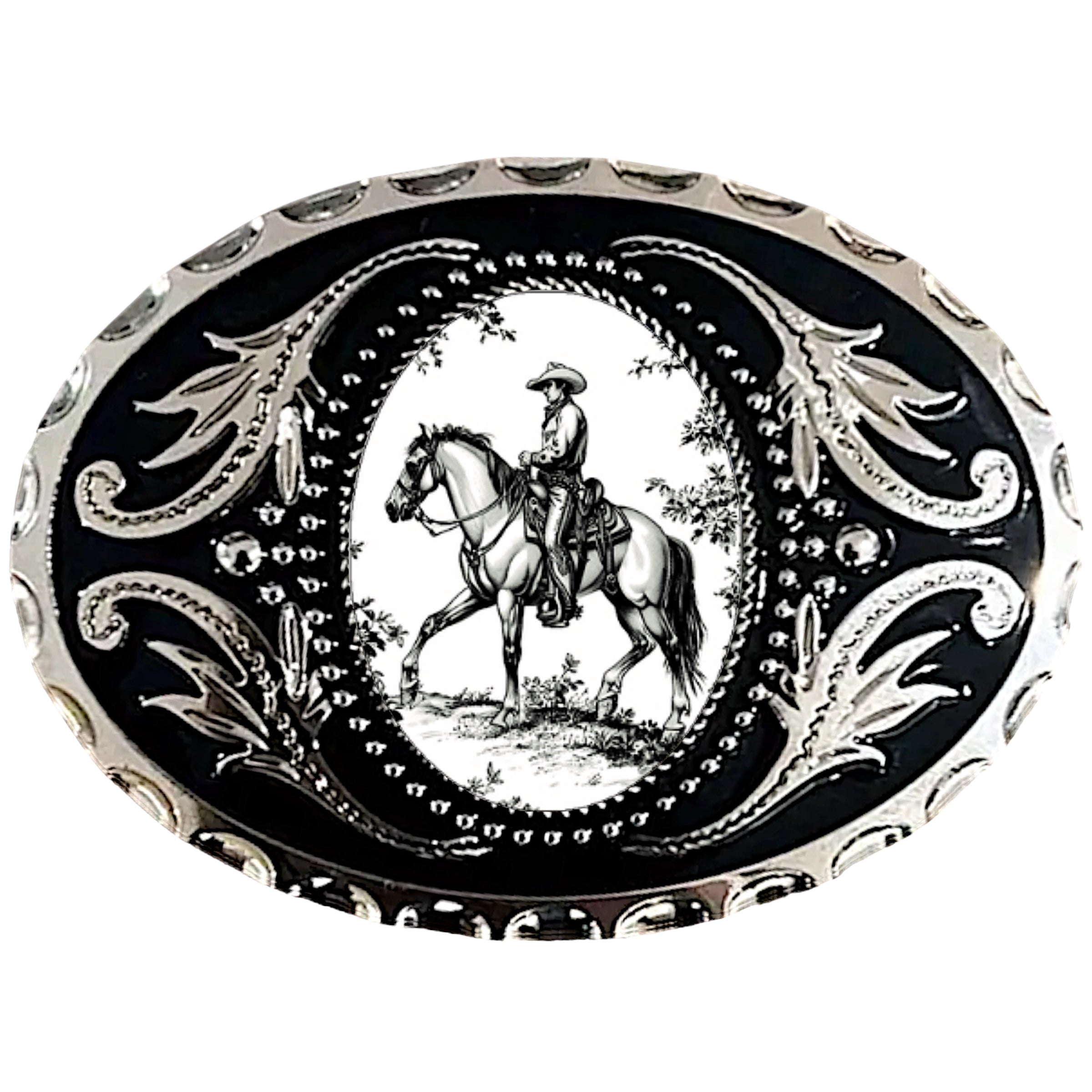 Men’s Belt Buckle with Cowboy, Western Accessory