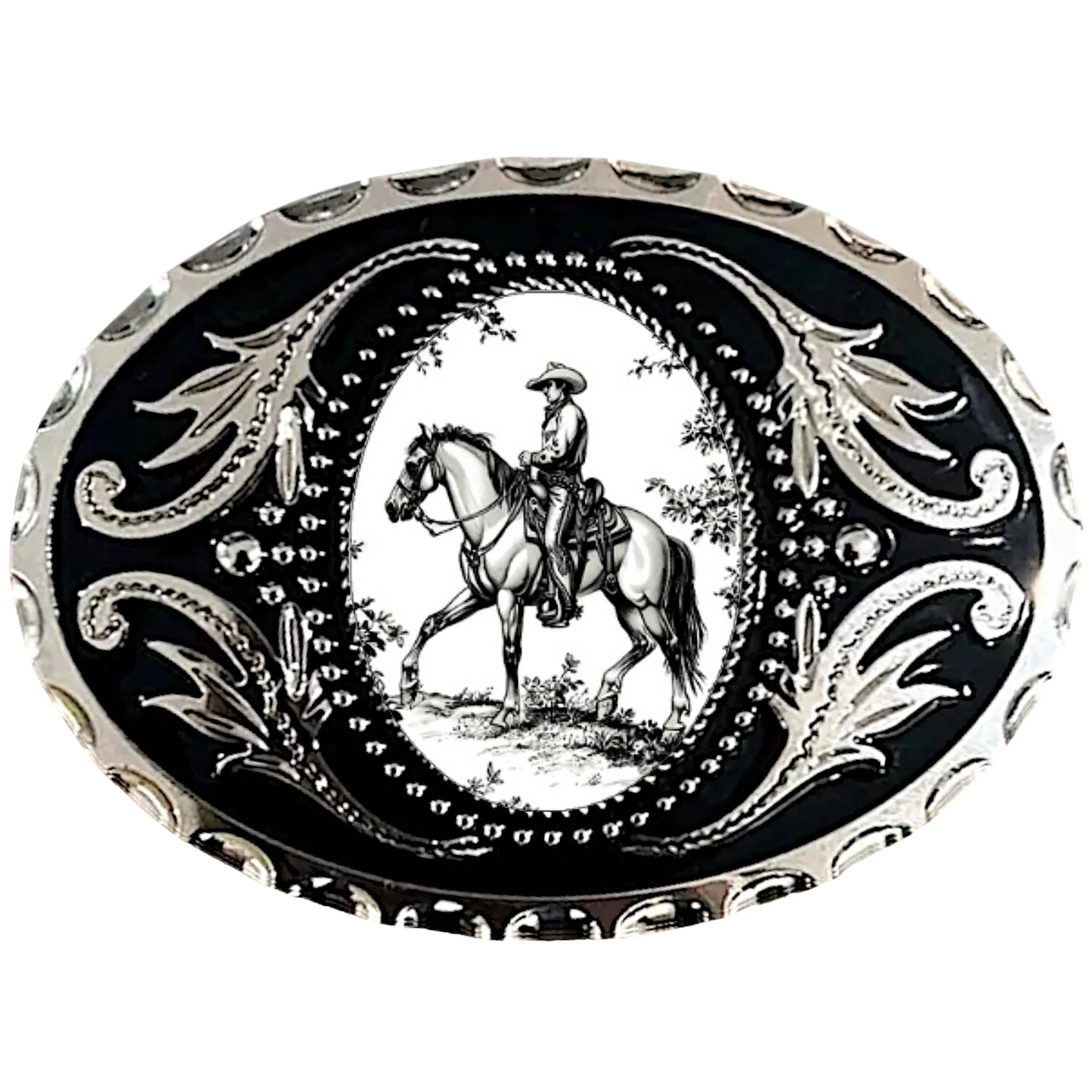 Men’s Belt Buckle with Cowboy, Western Accessory