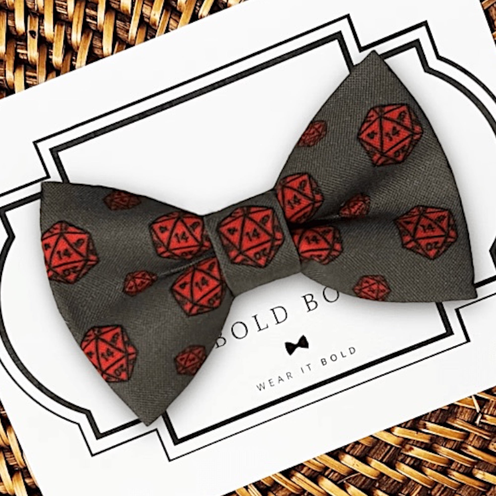 DND Dice Pet Bow Tie for Dog Collar and Cat Collar.