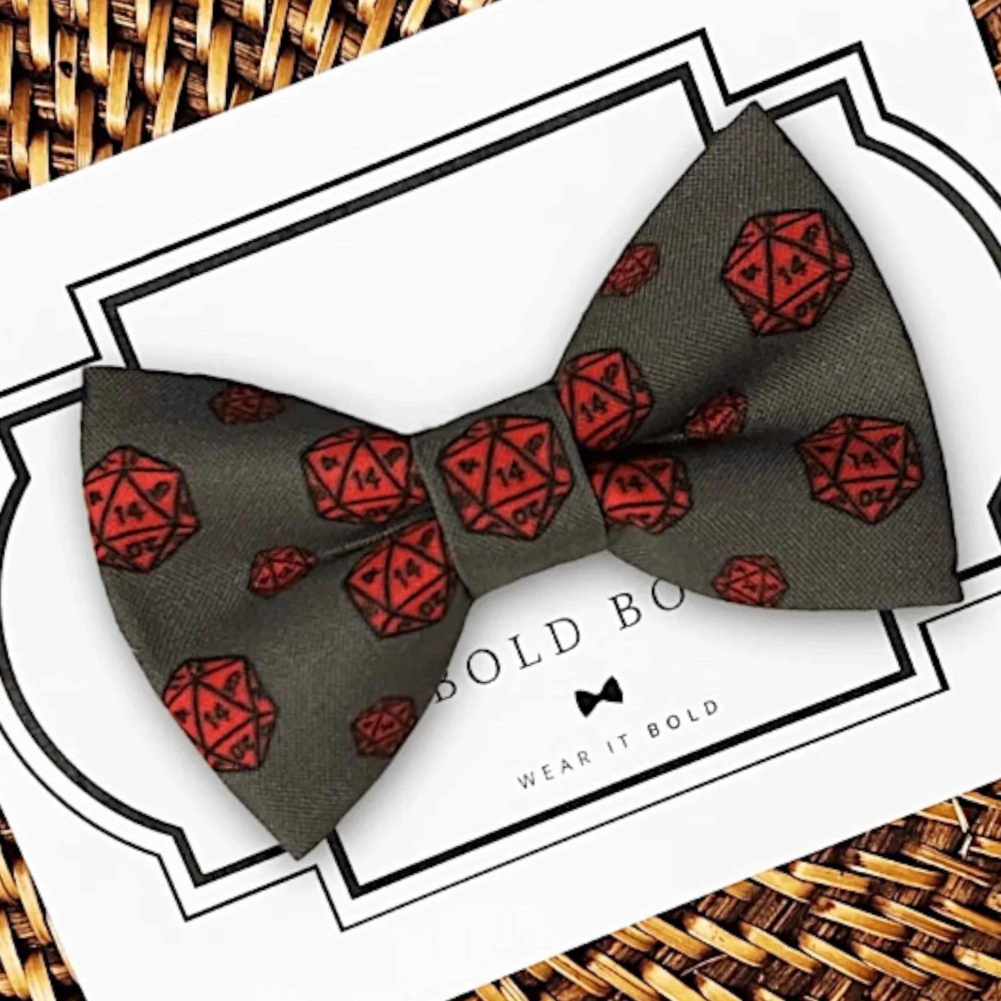DND Dice Pet Bow Tie for Dog Collar and Cat Collar.