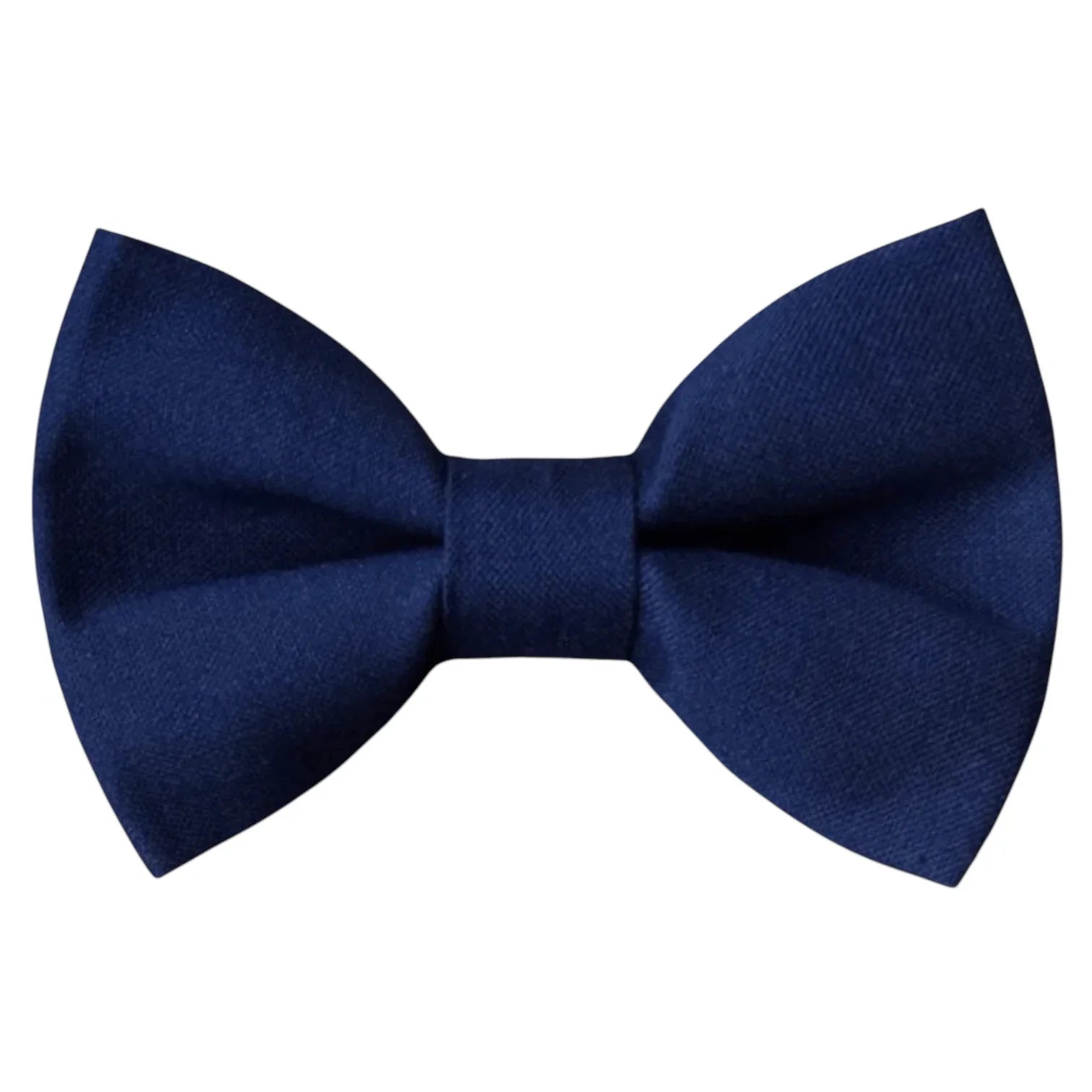 Size chart for pre-tied bow ties from The Bold Bow Tie detailing measurements across three sizes. Small is 3.5 inches wide and recommended for ages 6 months to 5 years. Medium is 4 inches wide and recommended for ages 6 to 12 years. Large is 4.5 inches wide and recommended for ages 13 years and up. Visual icons illustrate the relative sizes with horizontal arrows showing that width is measured from wingtip to wingtip. Bottom text notes that all bow ties are pre-tied and ready to add to your outfit.