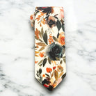 Ivory terracotta floral men’s tie for wedding or special event.