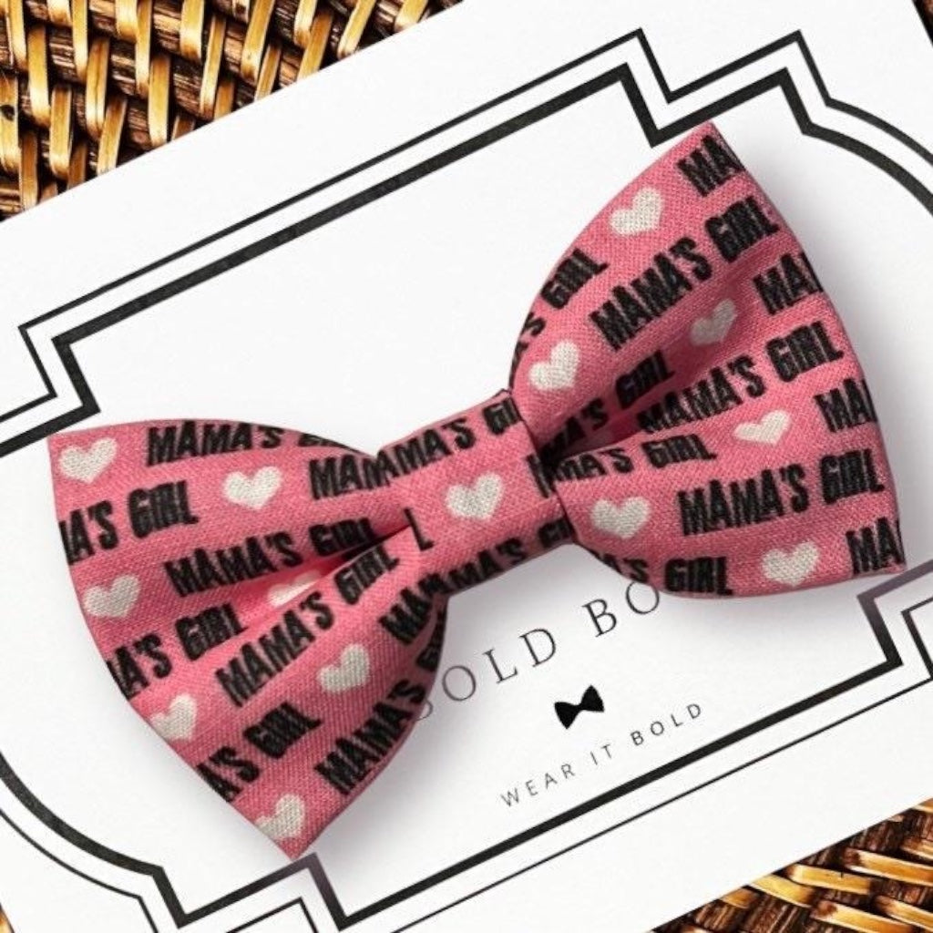 Mama's Girl Valentines Day Dog Bow Tie for Dog Collar and Cat Collar