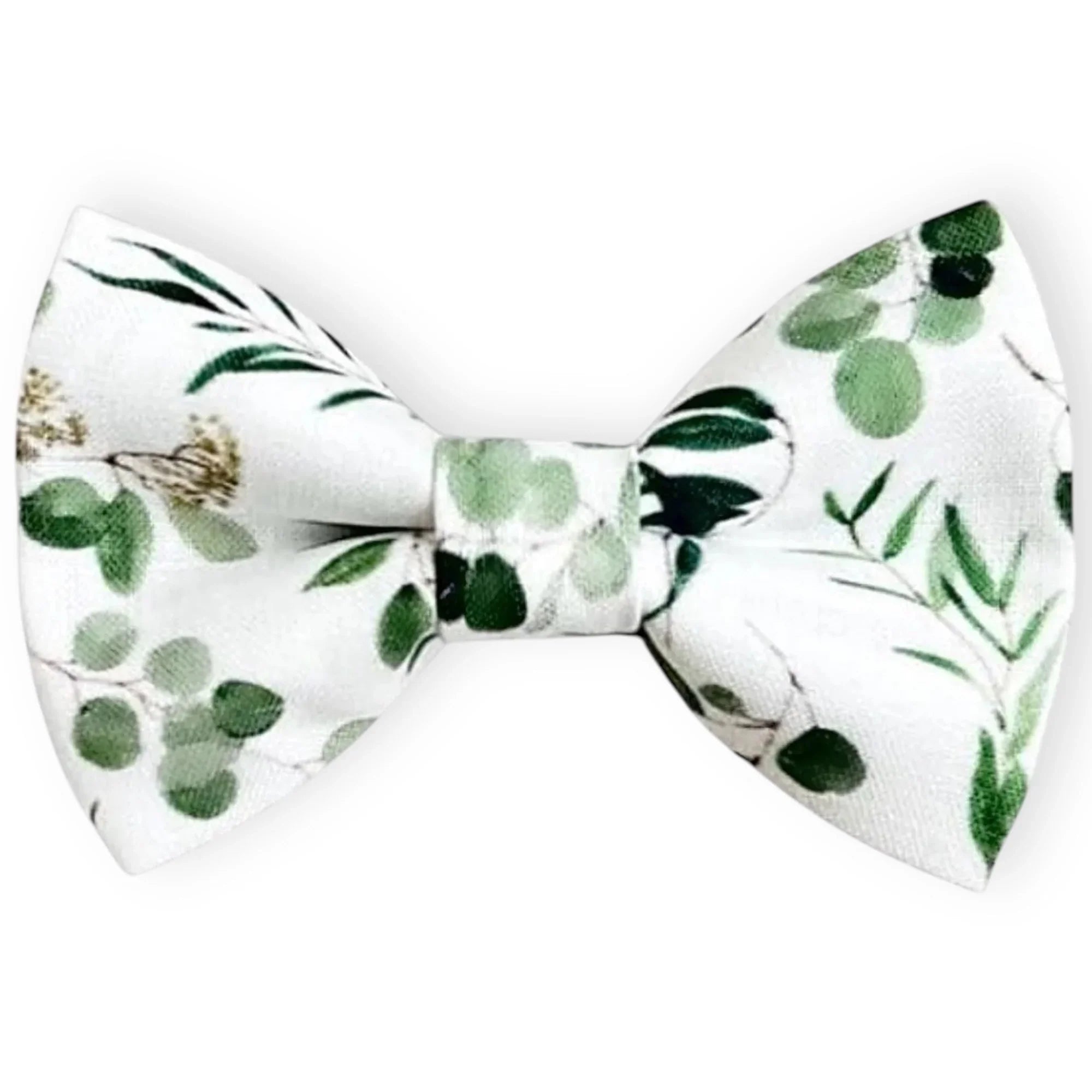Sage green Floral bow tie on a white background