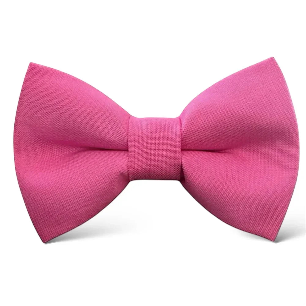 Pink bow tie for men on a white background