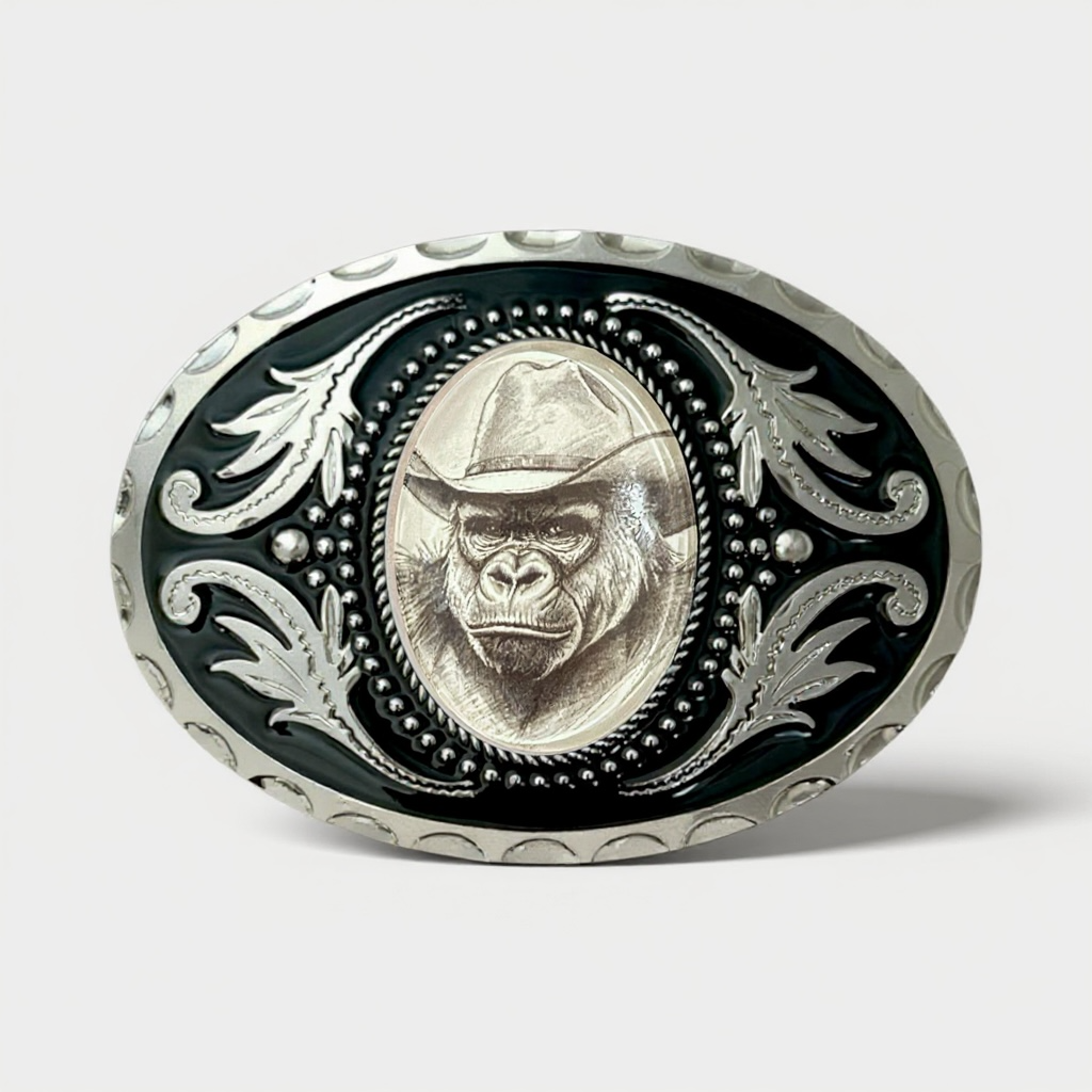 Gorilla Belt Buckle Western Cowboy Accessory