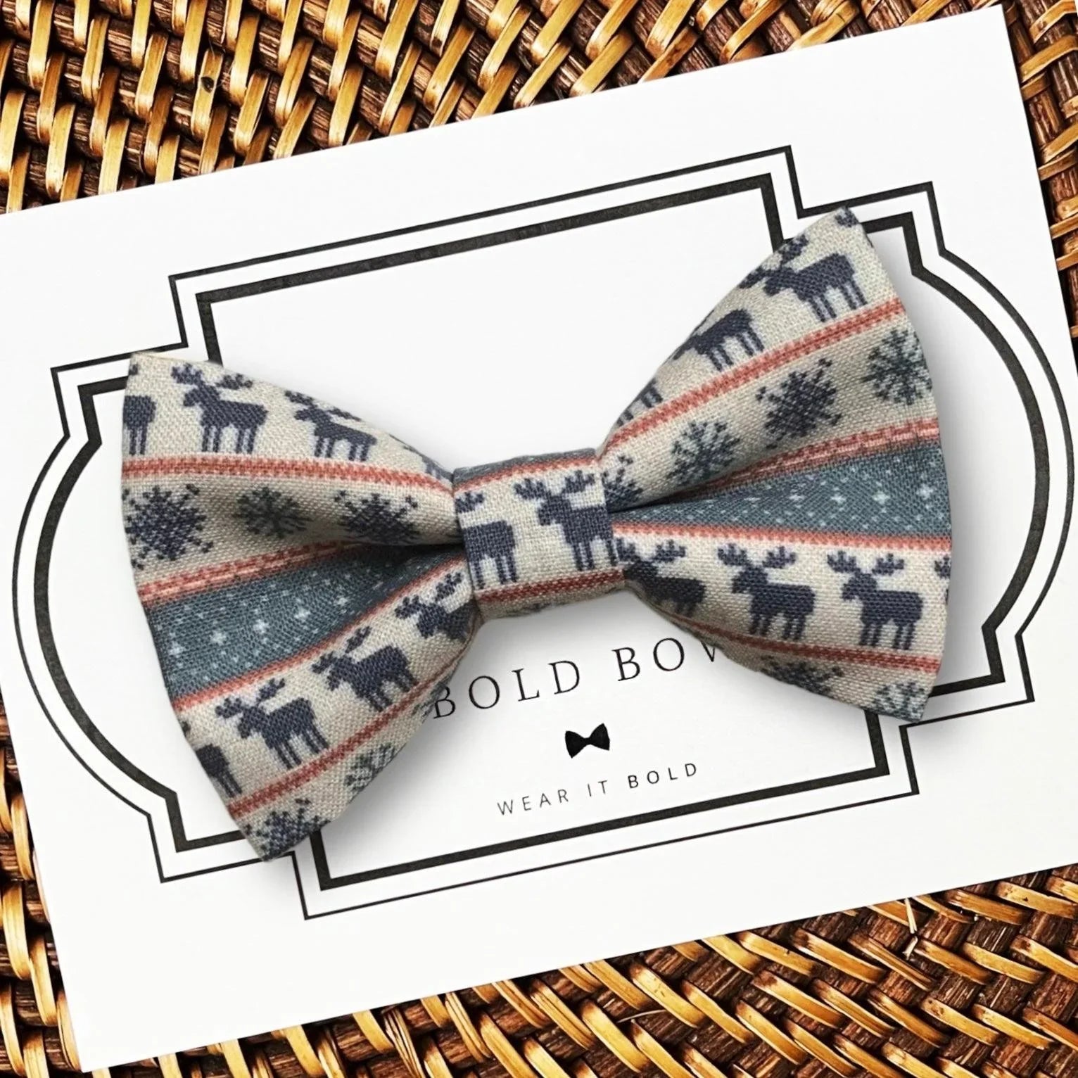 Christmas Reindeer Dog bow tie or Cat bow tie for pet bowtie collar.
