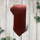 Cinnamon Satin Necktie- Men’s Tie for Wedding and Groomsmen