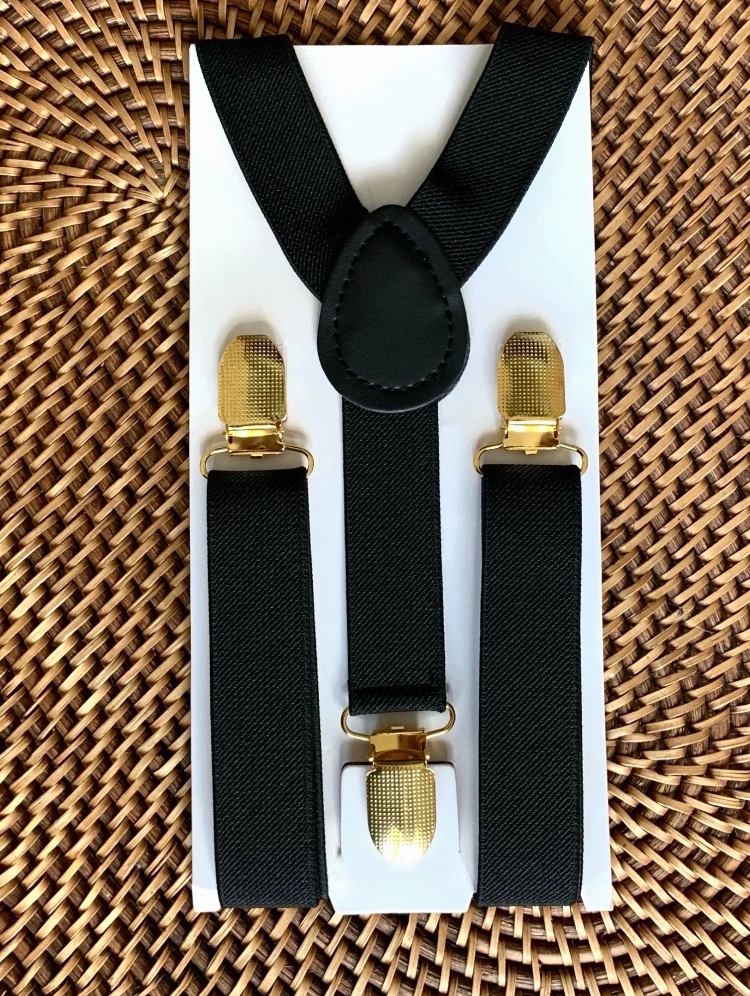 Black suspenders for men, groomsmen and toddlers for ring bearer suspenders.