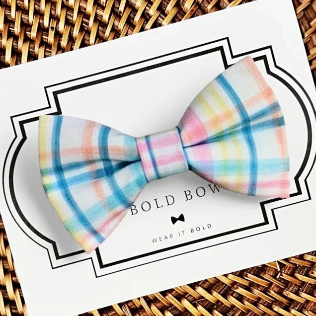 Easter Plaid Dog bow tie or Cat bow tie for pet bowtie collar.